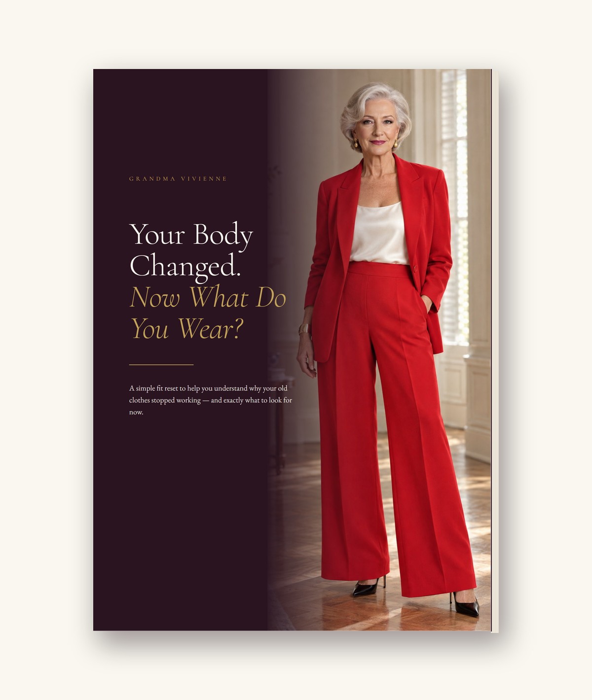 Your Body Changed. Now What Do You Wear? — the cover and two inside spreads